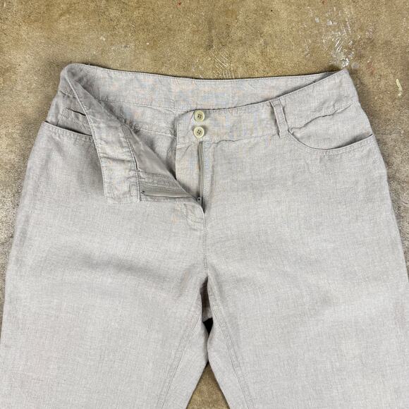 Eileen Fisher Women’s Petite Small Organic‎ Linen Pants Stone Straight Leg - Picture 4 of 14